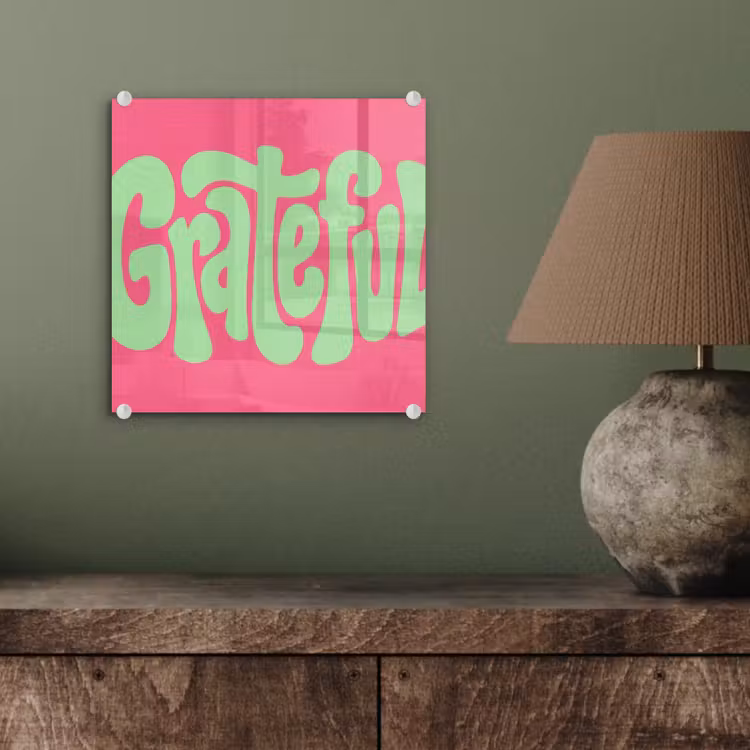 Grateful - Groen - Grafisch - Vloeiend plexiglas 5mm klein -sfeer3