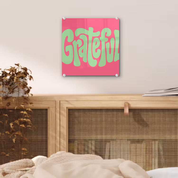 Grateful - Groen - Grafisch - Vloeiend plexiglas 5mm klein -sfeer4