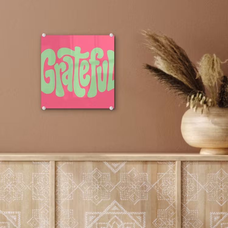 Grateful - Groen - Grafisch - Vloeiend plexiglas 5mm klein -sfeer5