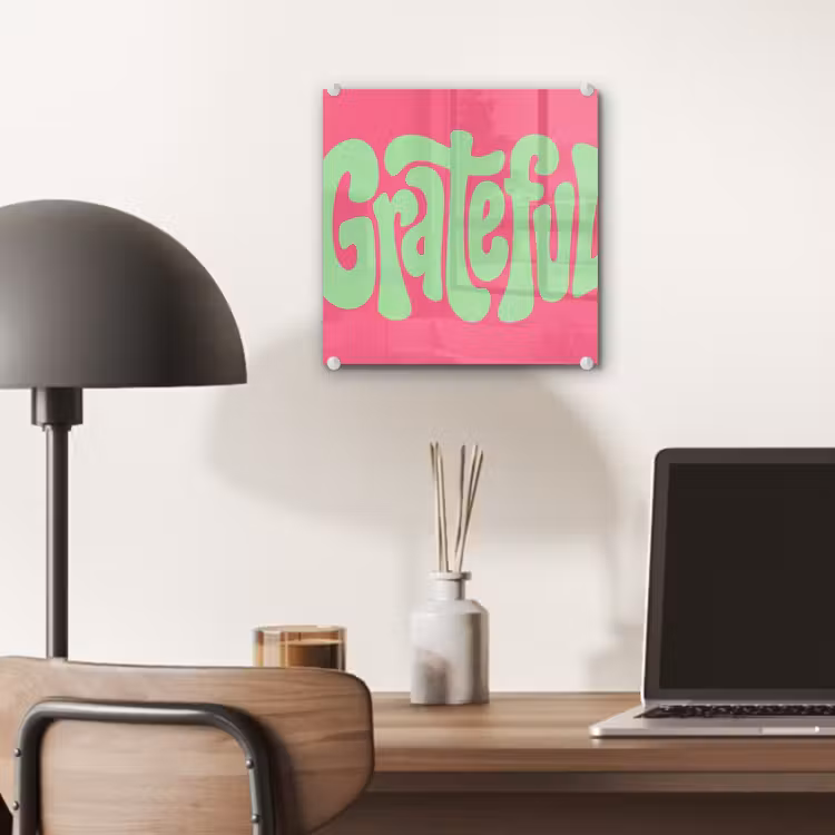 Grateful - Groen - Grafisch - Vloeiend plexiglas 5mm klein -sfeer6