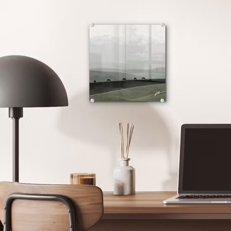 Grijs - Berg - Paarden plexiglas 5mm klein -sfeer6