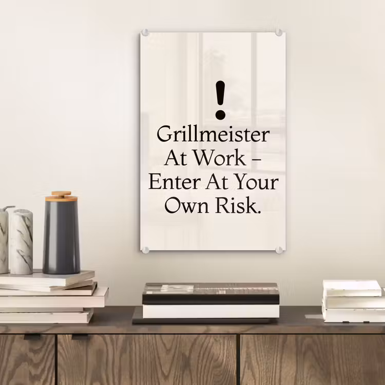 Grill - Uitroepteken - Zwart - Tekst plexiglas 5mm klein -sfeer1