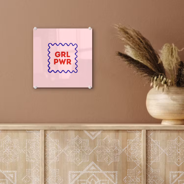 Grl pwr - Roze - Kader plexiglas 5mm klein -sfeer5