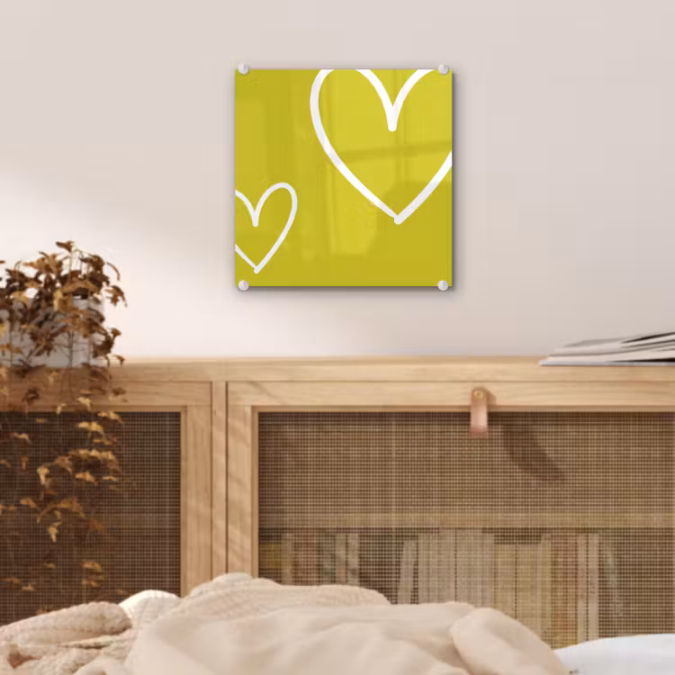 Groen - Hartjes - Wit plexiglas 5mm klein -sfeer4