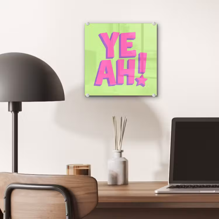 Groen - Neon - Quote plexiglas 5mm klein -sfeer6