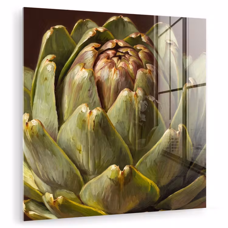 Glas schilderij - Groente - Artisjok - Groen - Groente - Artisjok - Groen plexiglas 5mm klein