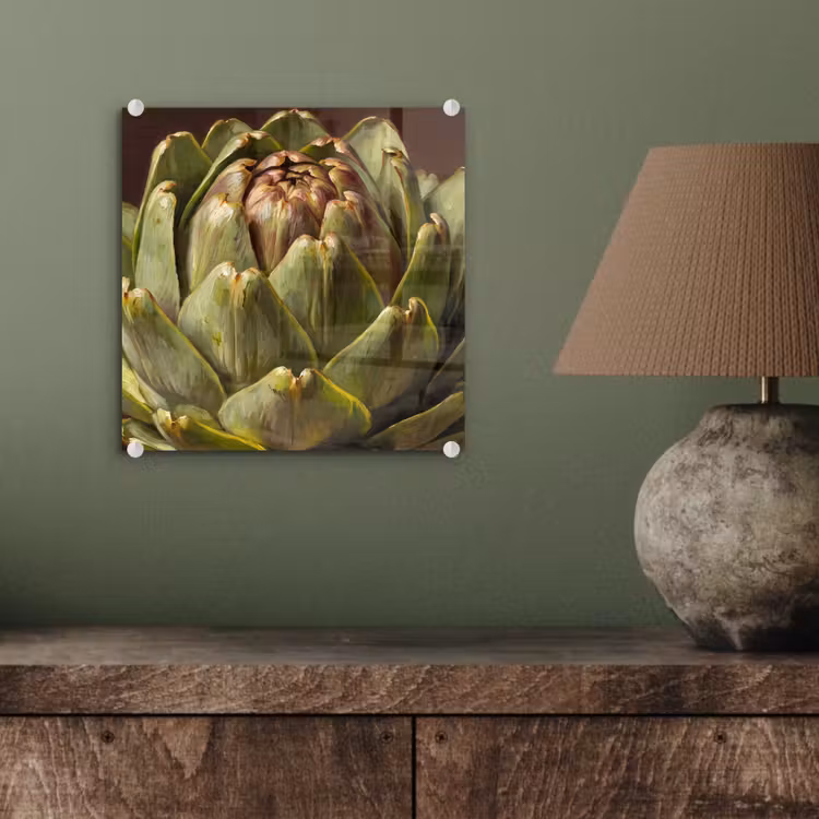 Glas schilderij - Groente - Artisjok - Groen - Groente - Artisjok - Groen plexiglas 5mm klein