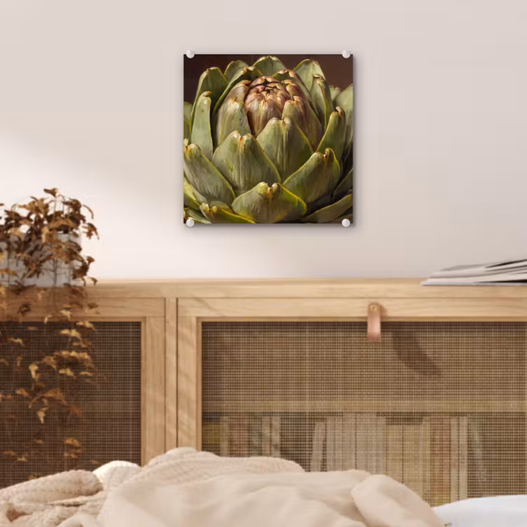 Glas schilderij - Groente - Artisjok - Groen - Groente - Artisjok - Groen plexiglas 5mm klein
