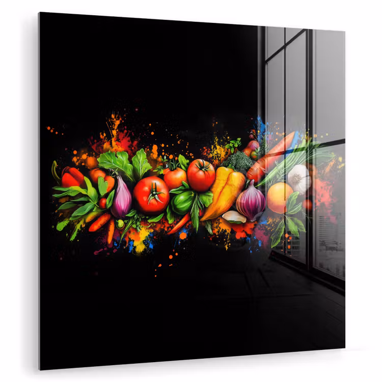 Groente - Eten - Kruiden - Graffiti - Koken plexiglas 5mm klein -zzzproduct_nieuw