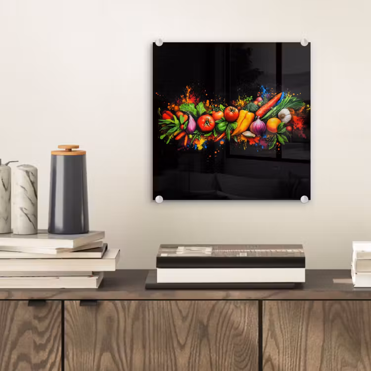 Groente - Eten - Kruiden - Graffiti - Koken plexiglas 5mm klein -sfeer1
