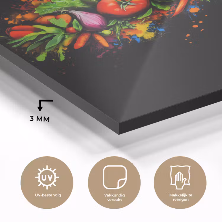 Groente - Eten - Kruiden - Graffiti - Koken plexiglas 5mm klein -sfeer2