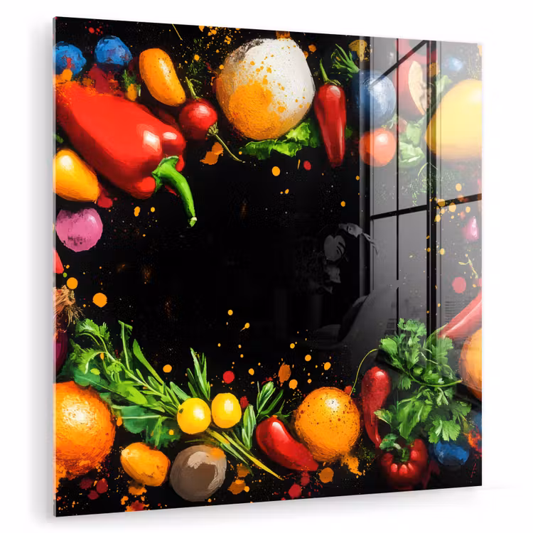 Groente - Graffiti - Kleurrijk - Koken - Abstract plexiglas 5mm klein -zzzproduct_nieuw