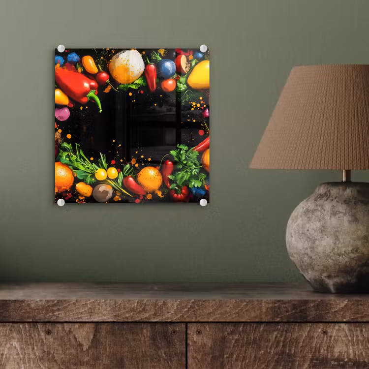 Groente - Graffiti - Kleurrijk - Koken - Abstract plexiglas 5mm klein -sfeer3