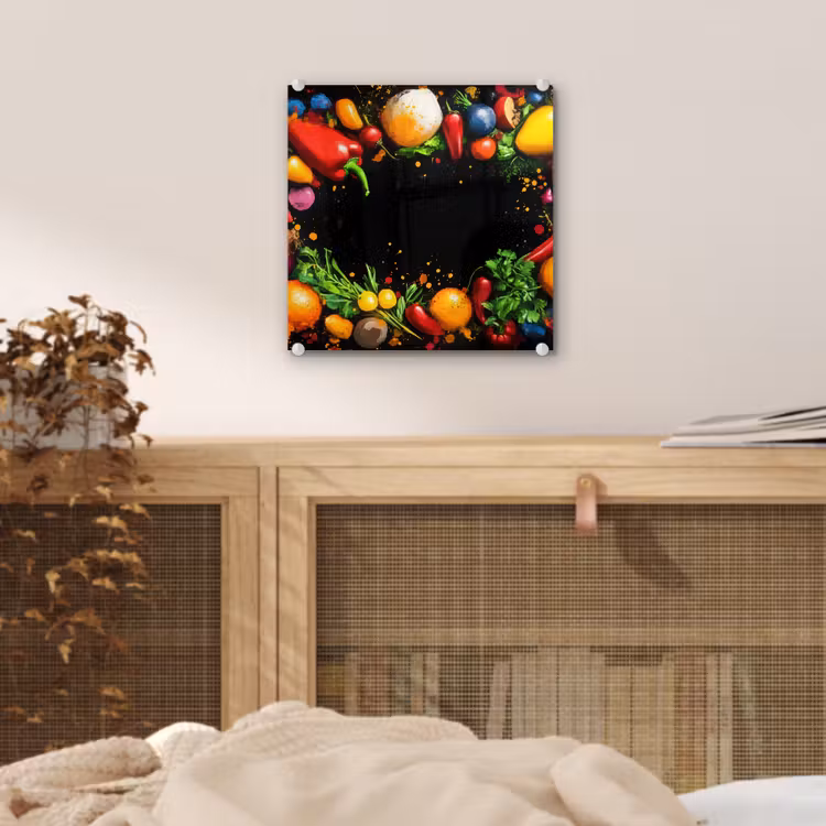 Groente - Graffiti - Kleurrijk - Koken - Abstract plexiglas 5mm klein -sfeer4
