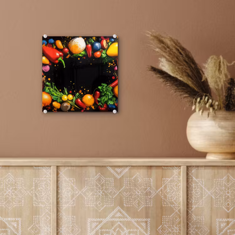 Groente - Graffiti - Kleurrijk - Koken - Abstract plexiglas 5mm klein -sfeer5