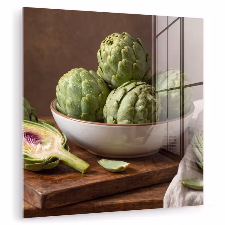 Glas schilderij - Groenten - Artisjok - Keuken - Groenten - Artisjok - Keuken plexiglas 5mm klein