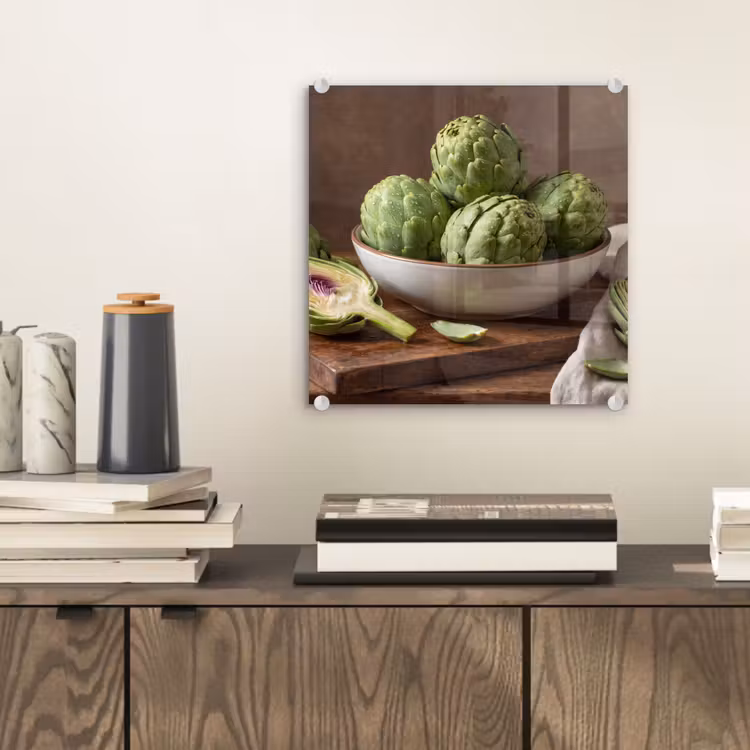 Glas schilderij - Groenten - Artisjok - Keuken - Groenten - Artisjok - Keuken plexiglas 5mm klein