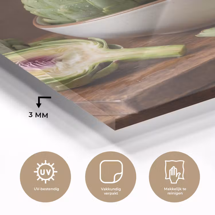 Glas schilderij - Groenten - Artisjok - Keuken - Groenten - Artisjok - Keuken plexiglas 5mm klein