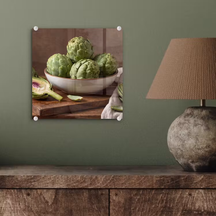 Glas schilderij - Groenten - Artisjok - Keuken - Groenten - Artisjok - Keuken plexiglas 5mm klein