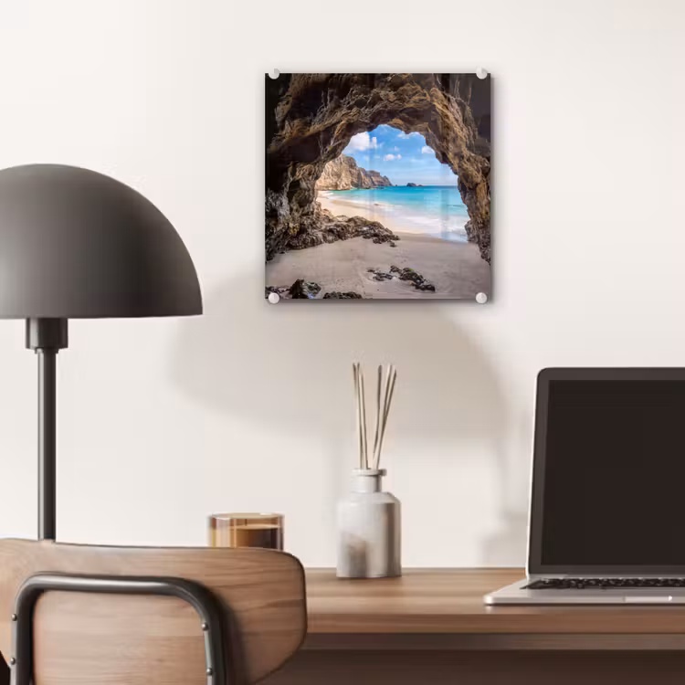 Grot - Strand - Zee - Blauw plexiglas 5mm klein -sfeer6