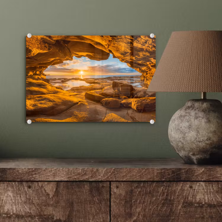 Grot - Zee - Horizon - Zonsondergang plexiglas 5mm klein -sfeer3
