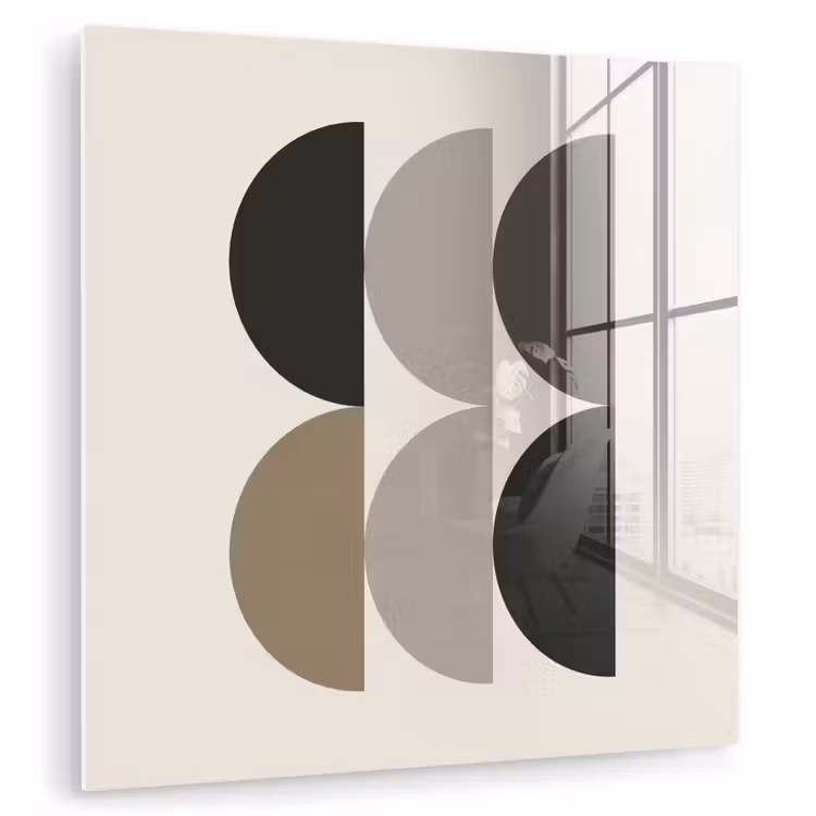 Halve cirkels - Aardetinten - Grafisch plexiglas 5mm klein -zzzproduct_nieuw