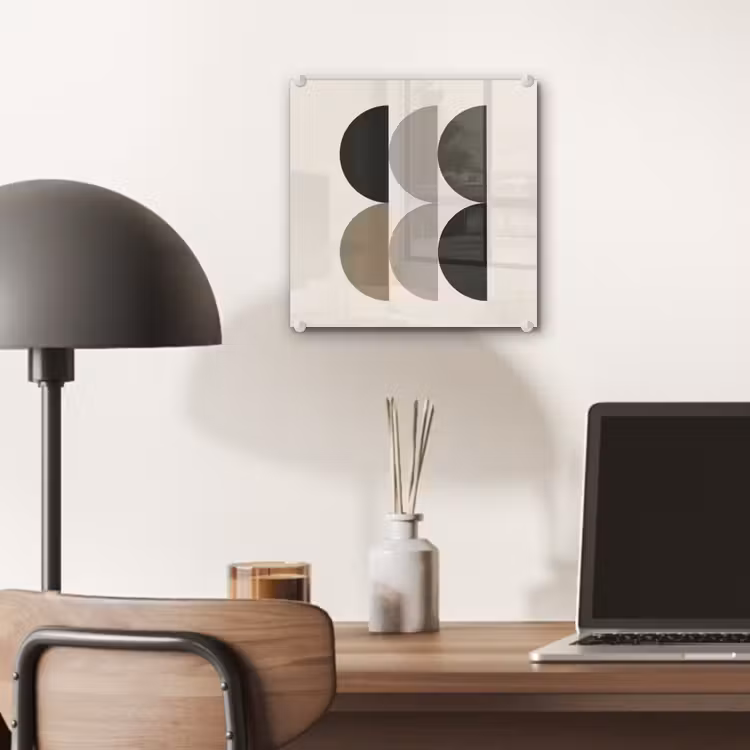 Halve cirkels - Aardetinten - Grafisch plexiglas 5mm klein -sfeer6