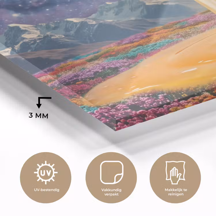 Glas schilderij - Handen - Ei - Surrealisme - Handen - Ei - Surrealisme plexiglas 5mm klein