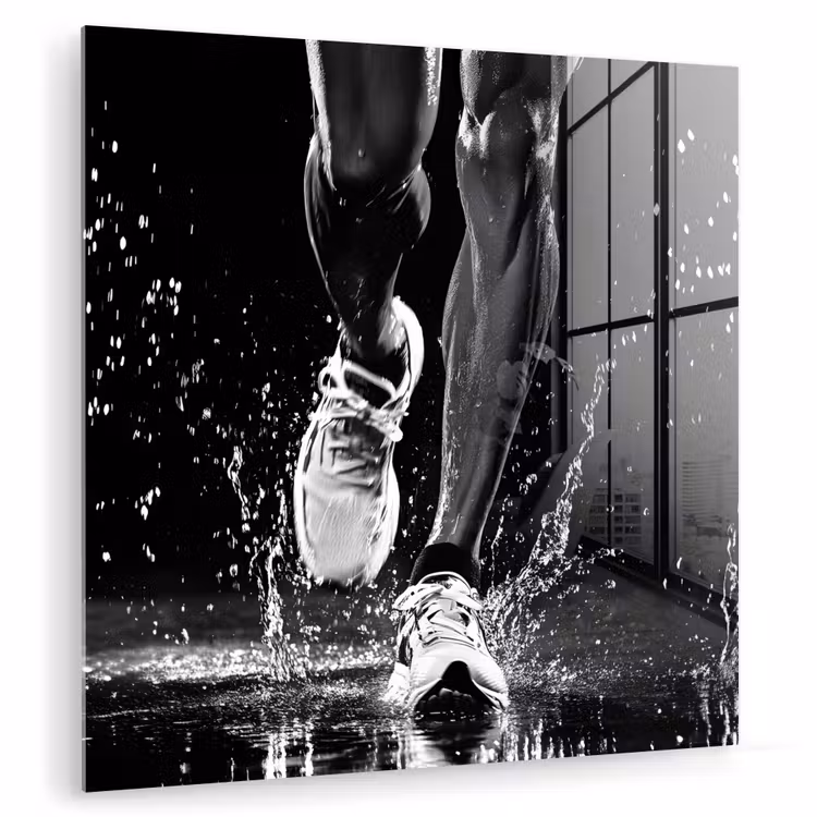 Hardloopschoenen - Rennen - Druppels - Zwart plexiglas 5mm klein -zzzproduct_nieuw