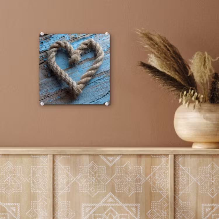 Hart - Touw - Hout - Rustiek plexiglas 5mm klein -sfeer5