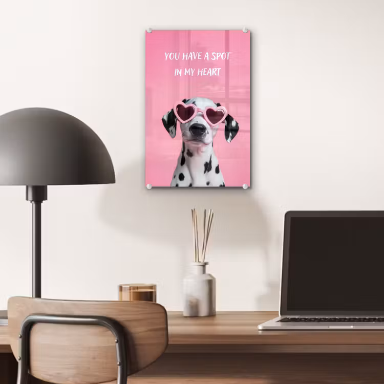 Hartjes - Hond - Valentijn - Roze plexiglas 5mm klein -sfeer6