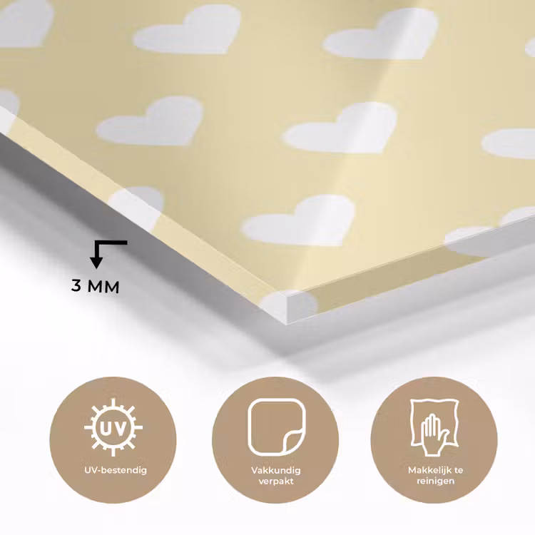 Hartjes - Patroon - Geel plexiglas 5mm klein 11 -sfeer2