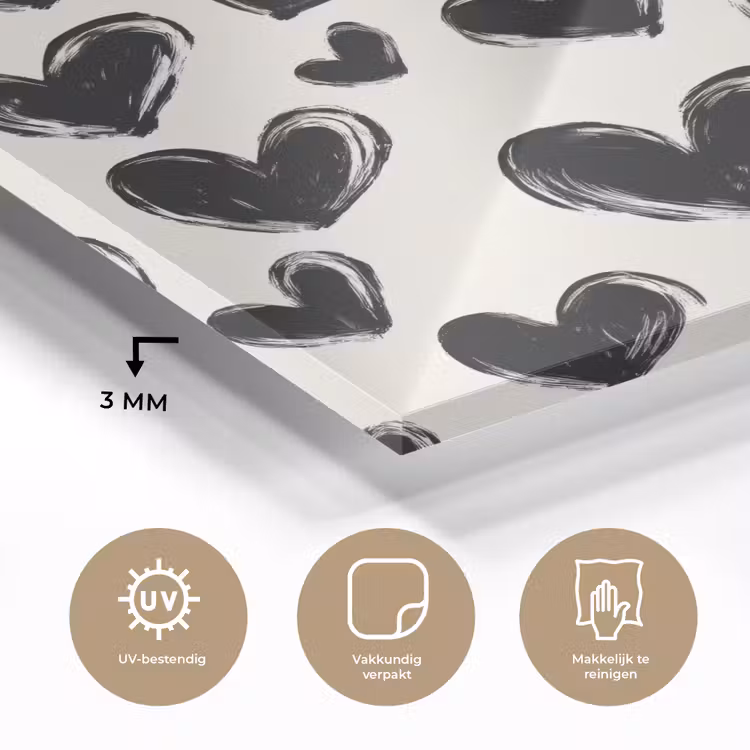 Hartjes - Patroon - Zwart plexiglas 5mm klein 11 -sfeer2