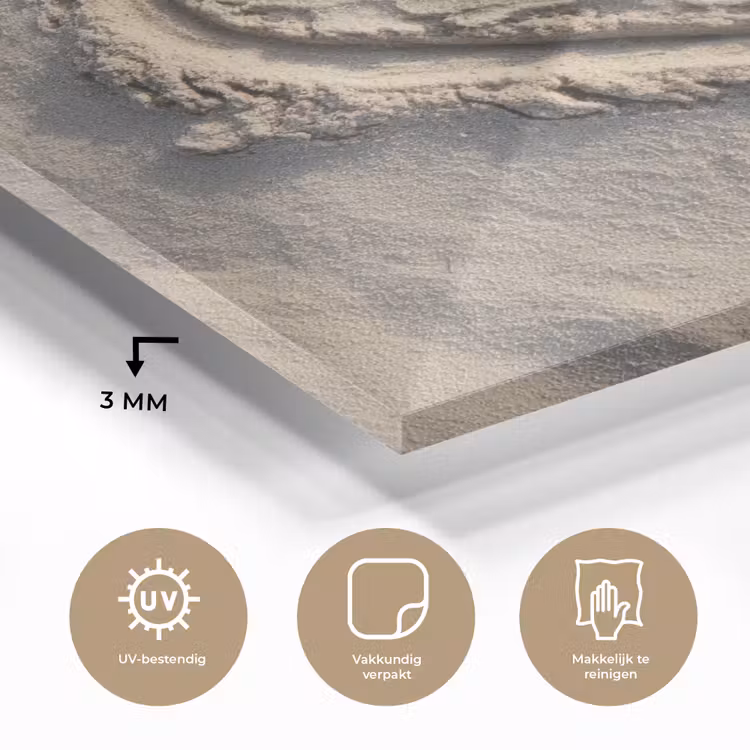 Hartvorm - Getekend - Beige - Zand plexiglas 5mm klein -sfeer2