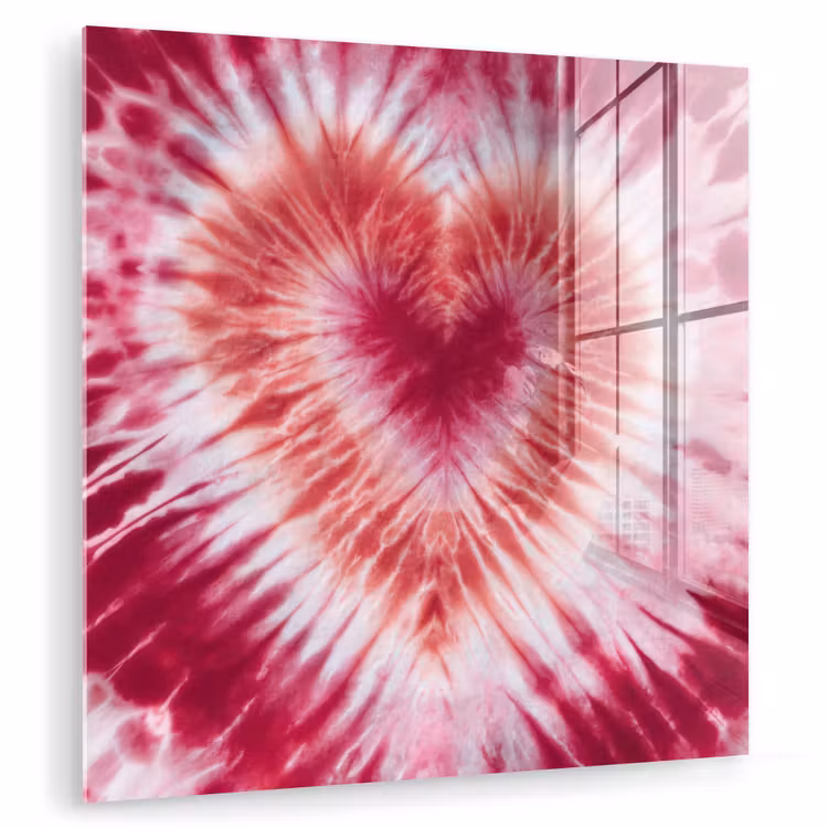 Hartvorm - Roze - Tie dye plexiglas 5mm klein -zzzproduct_nieuw
