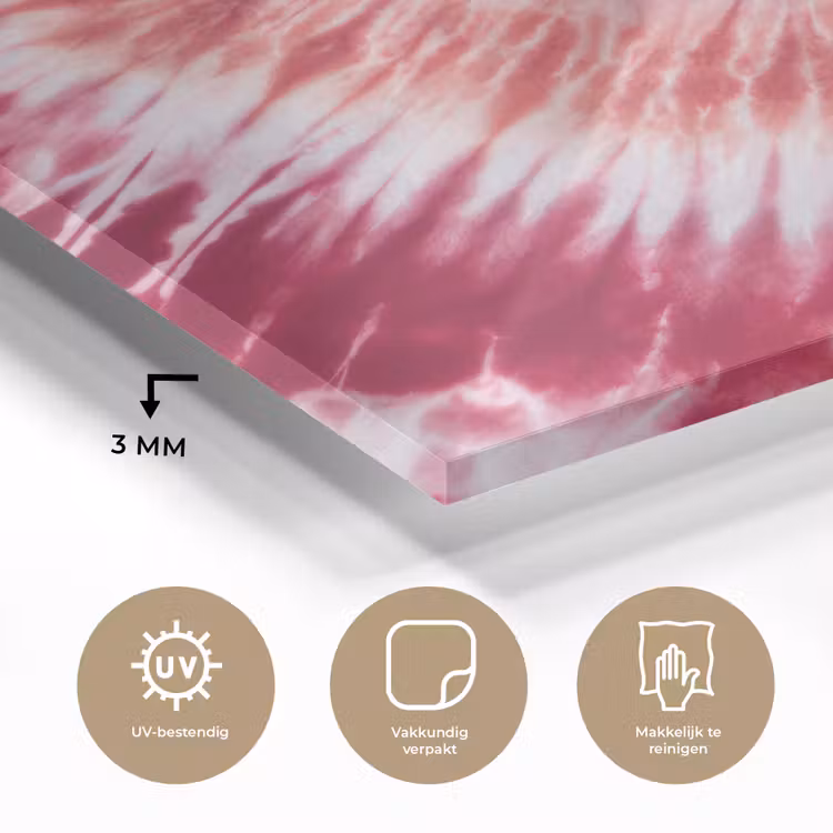Hartvorm - Roze - Tie dye plexiglas 5mm klein -sfeer2