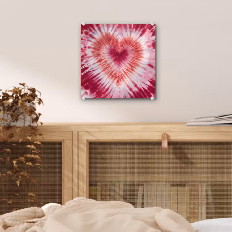 Hartvorm - Roze - Tie dye plexiglas 5mm klein -sfeer4