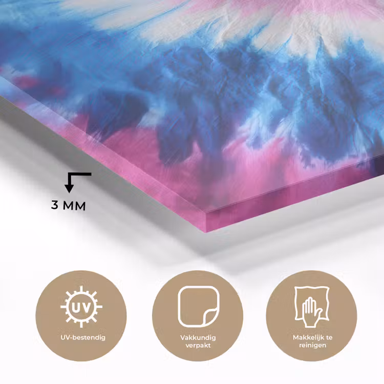 Hartvormig - Tie dye - Paars plexiglas 5mm klein -sfeer2