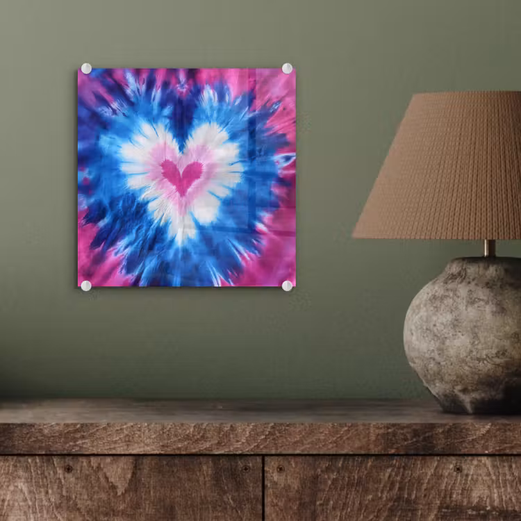Hartvormig - Tie dye - Paars plexiglas 5mm klein -sfeer3