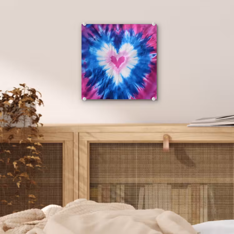 Hartvormig - Tie dye - Paars plexiglas 5mm klein -sfeer4