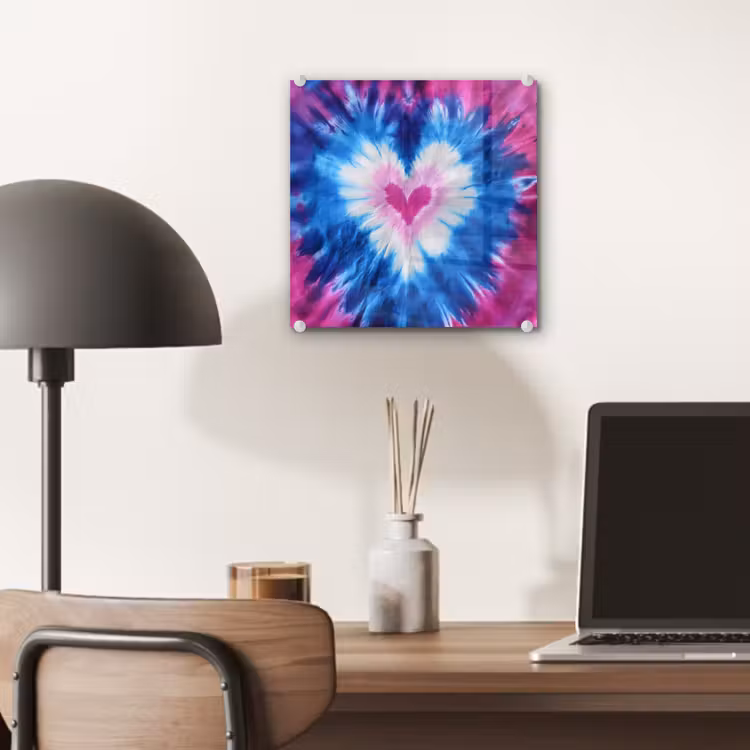 Hartvormig - Tie dye - Paars plexiglas 5mm klein -sfeer6