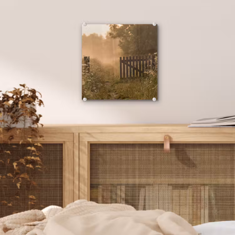 Hek - Natuur - Mist - Veld plexiglas 5mm klein -sfeer4