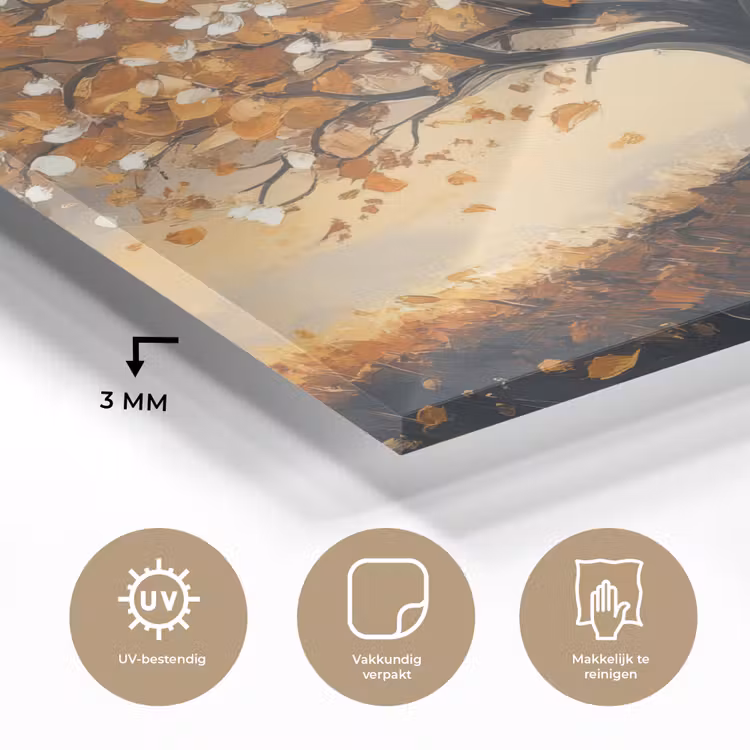 Herfst - Boom - Oranje - Bladeren - Levensboom - Abstract plexiglas 5mm klein -sfeer2