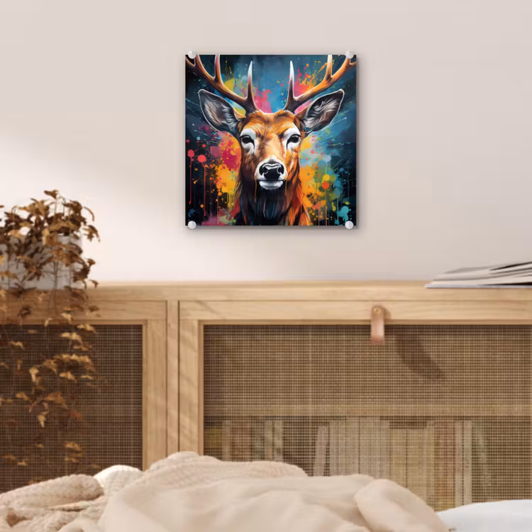 Hert - Graffiti - Dieren - Kleuren plexiglas 5mm klein -sfeer4