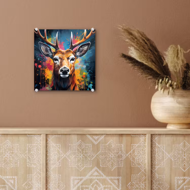 Hert - Graffiti - Dieren - Kleuren plexiglas 5mm klein -sfeer5