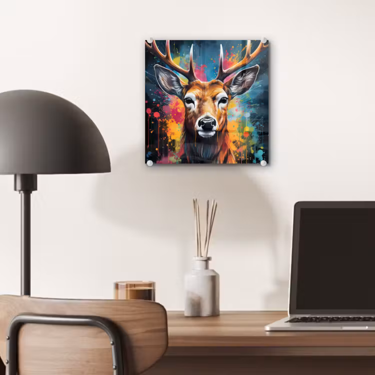 Hert - Graffiti - Dieren - Kleuren plexiglas 5mm klein -sfeer6