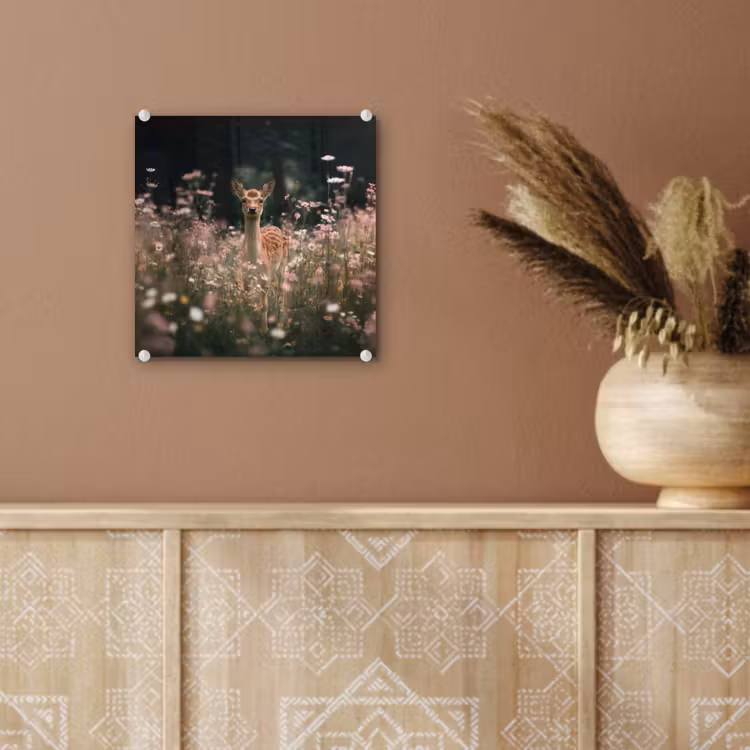 Hert - Wilde bloemen - Bos plexiglas 5mm klein -sfeer5