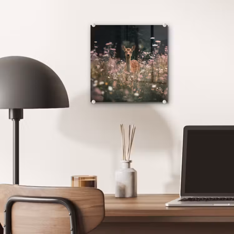 Hert - Wilde bloemen - Bos plexiglas 5mm klein -sfeer6