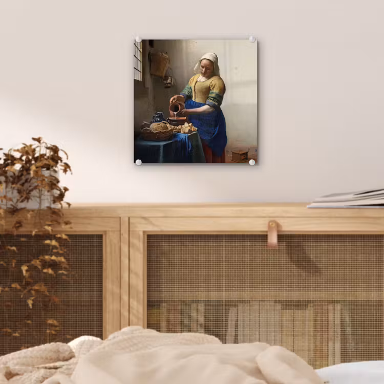 Het melkmeisje - Schilderij van Johannes Vermeer plexiglas 5mm klein -sfeer4