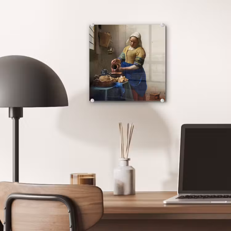 Het melkmeisje - Schilderij van Johannes Vermeer plexiglas 5mm klein -sfeer6